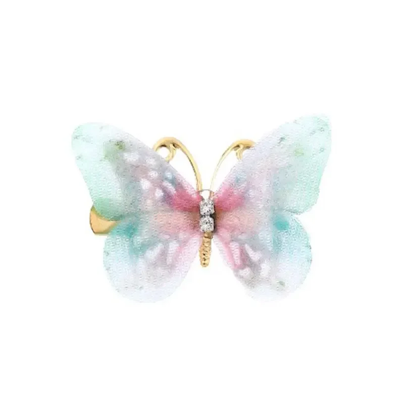 2Pcs Colorful Butterfly Hairpins Girl Hair Clips Barrettes Women Sweet Hair Ornament Rainbow Headwear Fashion Hair Accessories