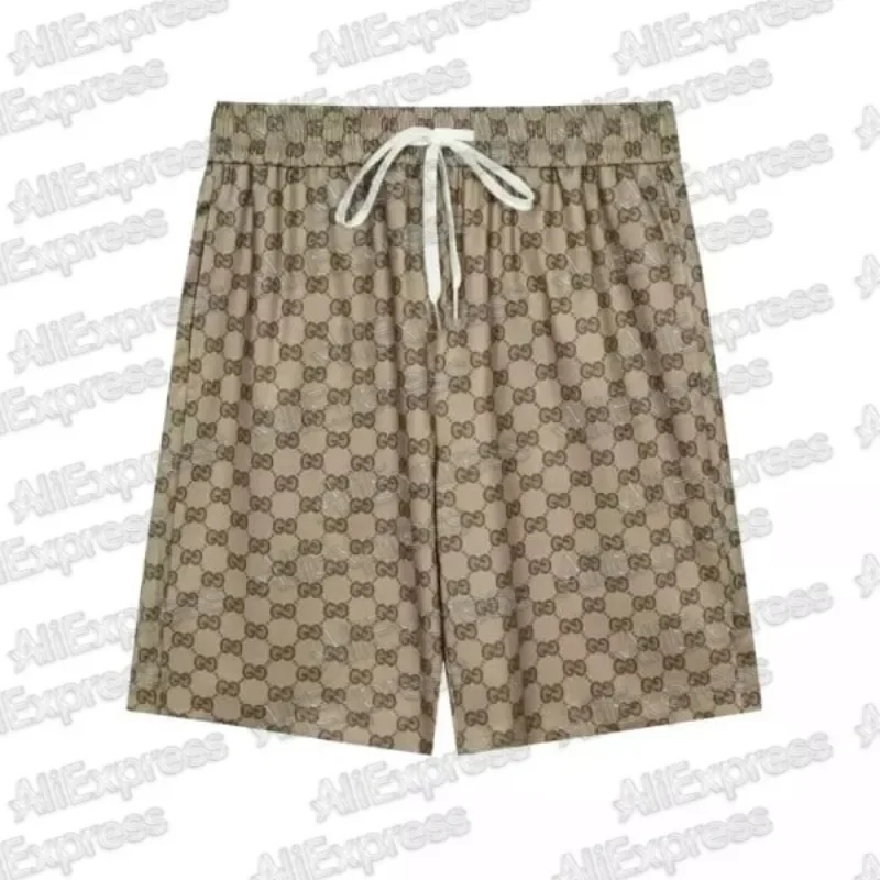 

2025 Summer New Full-body Jacquard LOGO Casual Loose and Sporty Drawstring Shorts for Both Men and Women Quick-drying Motorcycle