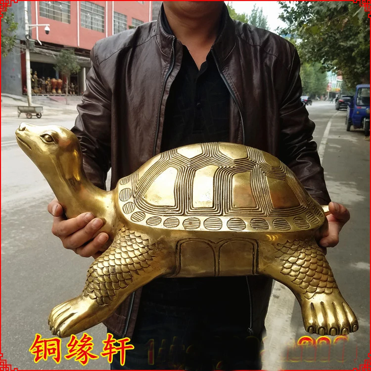 HOT SALE 55CM huge  GOOD HOME Shop company efficacious  thriving business jin gui GOLD Turtle brass FENG SHUI statue