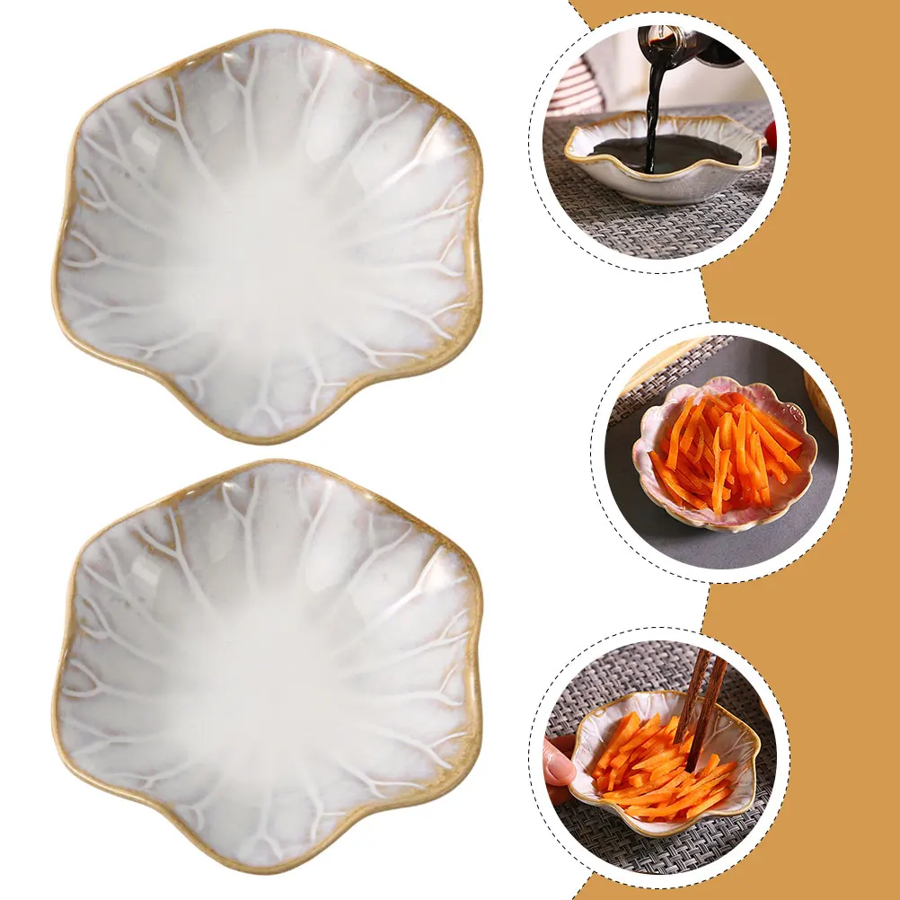 

2Pcs Ceramic Sauce Dish Premium Dipping Holder Small Sauce Container for Home Restaurant Kitchen Condiment Serving