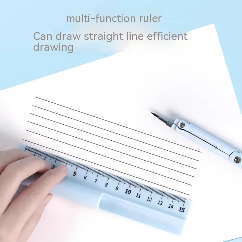 Imagem -04 - Desenho Multifuncional Bússola Lápis Matemática Geometria Ferramentas Elaboração de Suprimentos Simples Creative Faça Você Mesmo Papelaria Bússolas Desenho Escolar 1pc