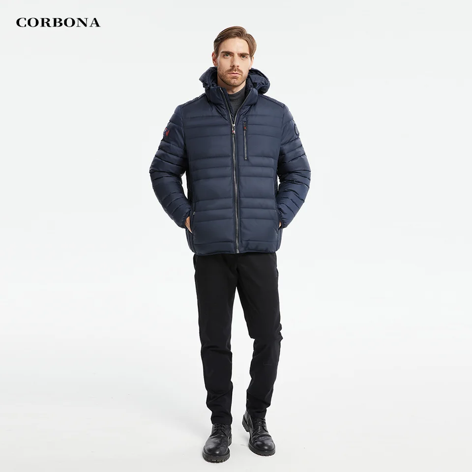 Corbona-Jaqueta de inverno grossa masculina, casaco de pele quente, chapéu destacável, parka ao ar livre, moda legal, diária e casual, gelada, presente papai, 2024