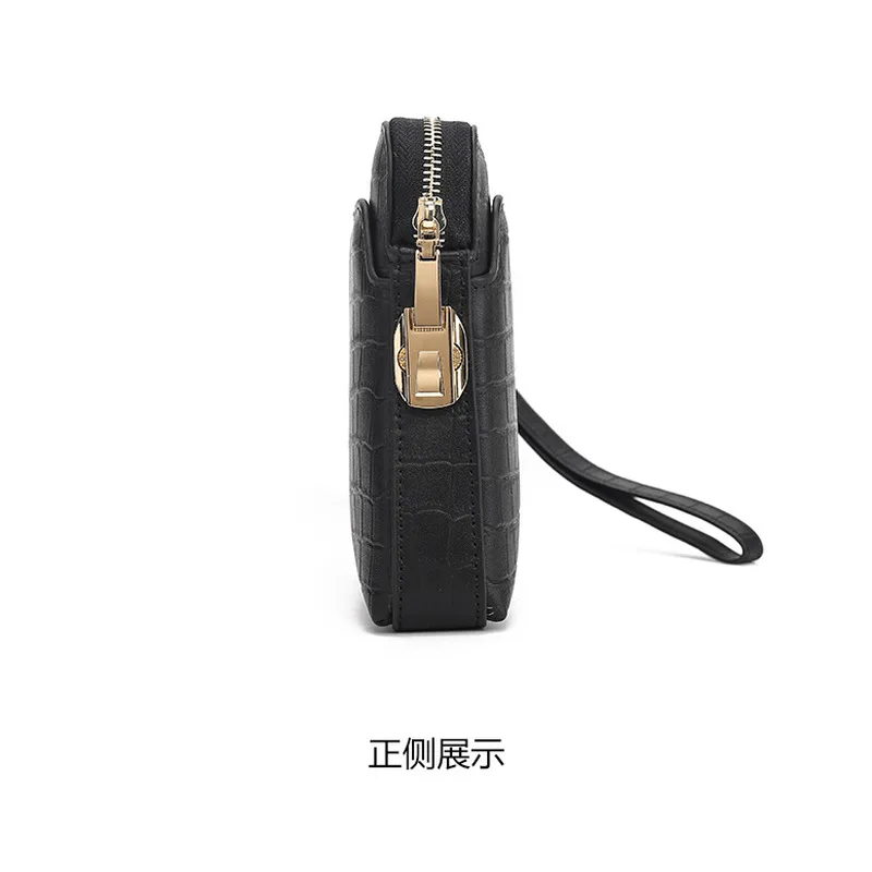 New high-end genuine leather men's bag business anti-theft password lock men's wallet crocodile pattern cowhide men's handbag. - view 5