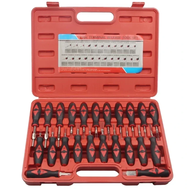 23Pcs/Set Universal Automotive Terminal Release Removal Remover Tool Kit Car Electrical Wiring Crimp Connector Pin Extractor