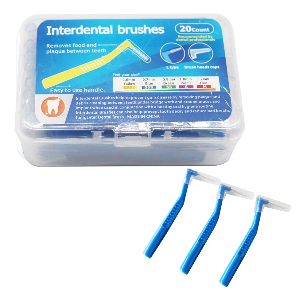 Interdental Brush  L shape tooth brush cleaner 20pcs with box