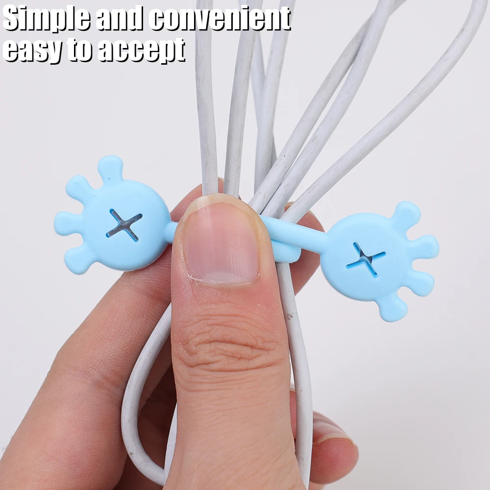 Magnetic Cable Ties Reusable Cable Organizers Earbuds Cords USB Wire Management Keeper Wrap Ties Straps Fridge Magnets Home