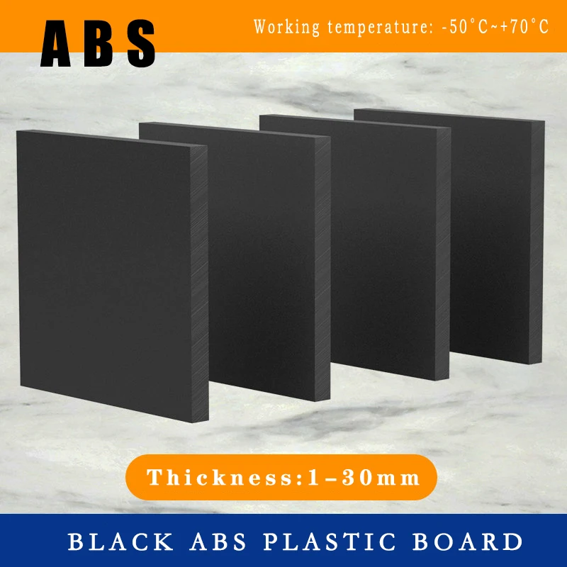 Black Abs Board Anti-Static and Flame-Retardant Plastic Board Thickness 1/1.5/2/3~30mm For Diy Hand Carving Model Material Parts