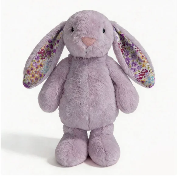 23cm Adorable Floral Bunny Plush Toy Huggable Soft Stuffed Rabbit Doll with Floral Ears Birthday Gift for Girl Plush Collectors image 3