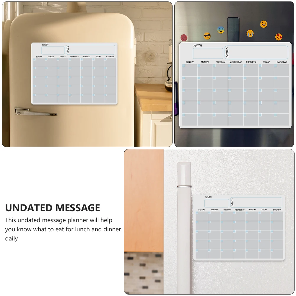 

Magnetic Fridge Calendar Whiteboard Undated Meal Planner Week Month Planning Note Board Gift Idea