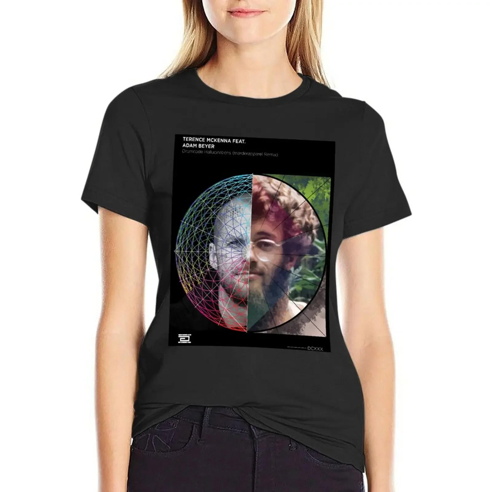 

DRUMCODE Unofficial Design, Adam Beyer, Terence McKenna, Dark Techno, True Hallucinations T-Shirt summer tops Woman clothing