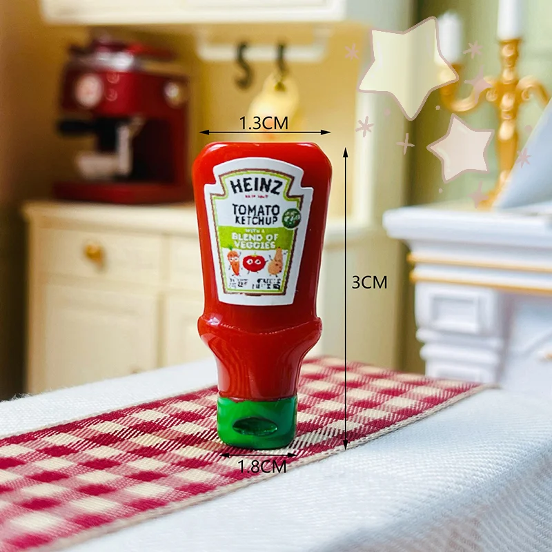 Pot de confiture de Sauce aux fraises Miniature pour maison de poupée, bouteille, accessoires alimentaires de cuisine pour décorations de maison de poupées, jouets pour enfants, 4 pièces