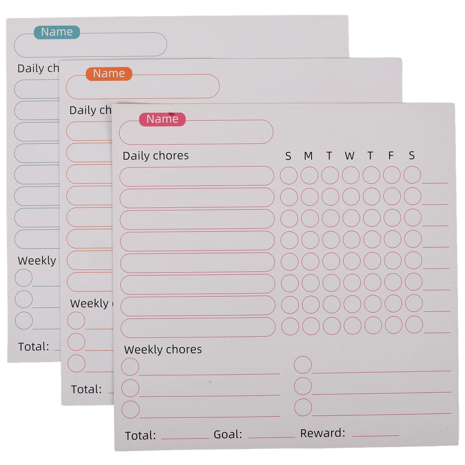 

3pcs Magnetic Whiteboard Weekly Planner Kids Daily Chore Chart Family Responsibility List DryErase Behavior Tracker