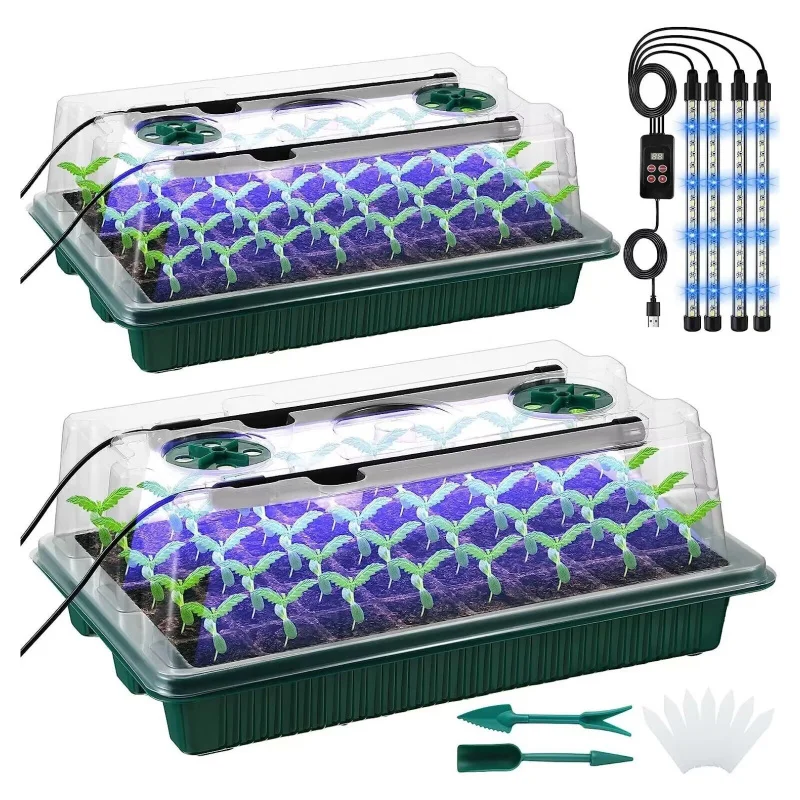 

2025 New Smart-Upgraded 1-24h Timer Full-Spectrum Private Mold Long Strip Seedling Light 40-Cell Tray