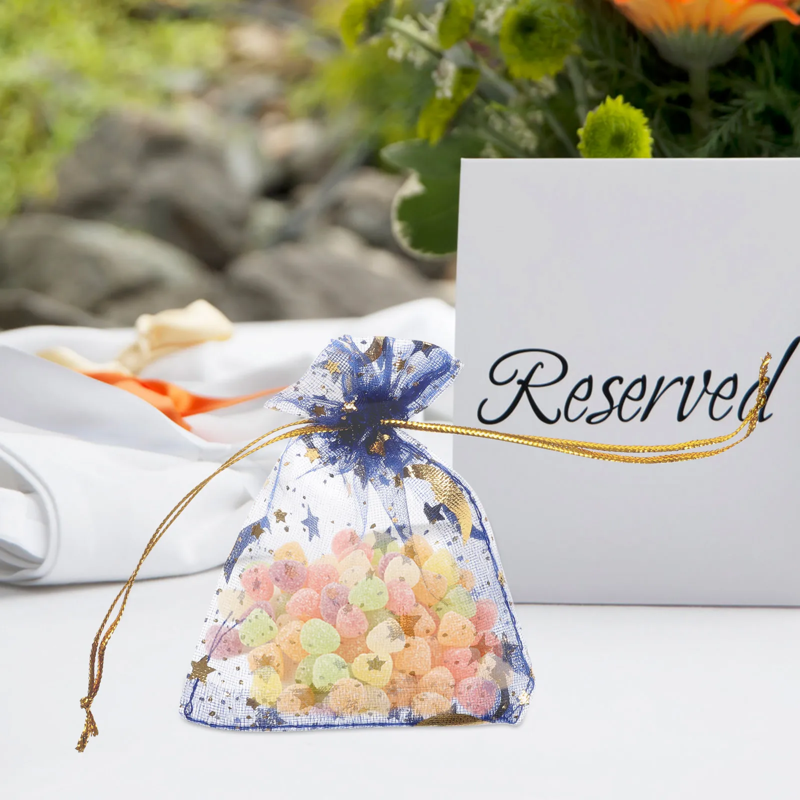 

100 Pcs Mesh Bag Candy Drawstring Jewelry Pouch Organza Bags Beam Port Pouches Favor Cloth Mini Small Party