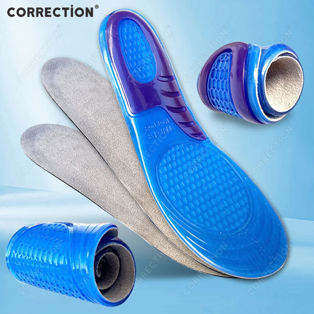 

Silicone Orthotic Arch Support Insoles Soft Anti Slip Gel Sport Shock Absorption Air Cushion Damping Reusable Men Women