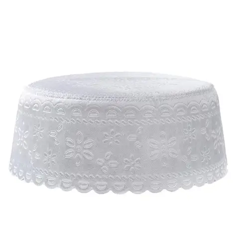 Muslim Prayer Hat for Men Boys Islamic Beanie Skull Cap Prayer Headwear Embroidery Hat Ramadan Eid Gift