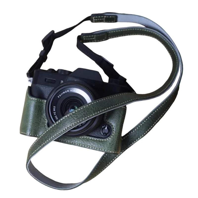 

Optimal Camera Case Genuine-Leather Camera Case With Shoulder Strap Sycamore Green Camera Accessories For XS10