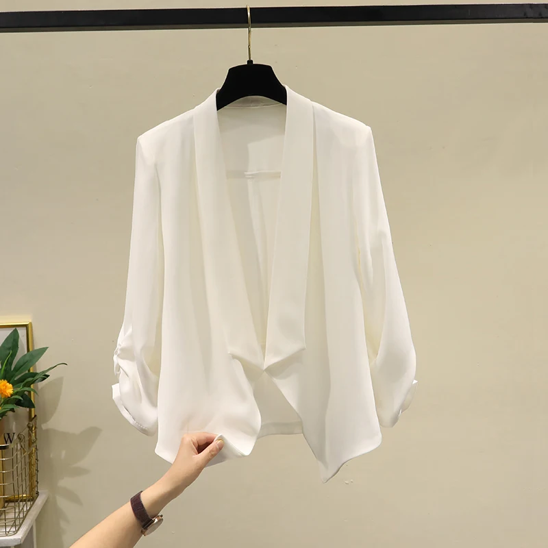 Or jaet 2025 feminino nova primavera verão aberto cardigan fino proteção solar terno superior saias jogo commute sle