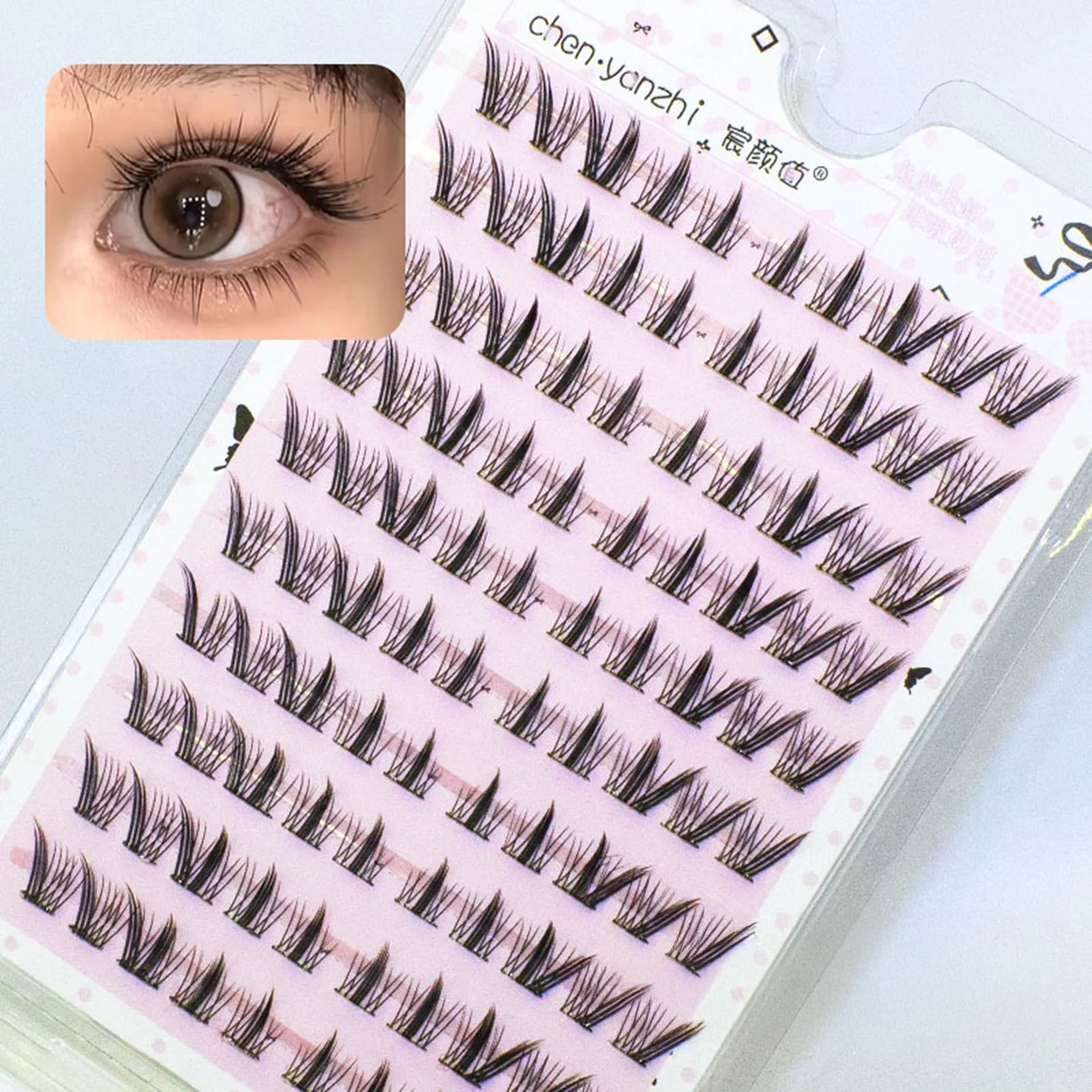 10 Rows Large Capacity Natural Thick Cartoon Segmented Single Cluster Glue-free Eyelashes Extension Curlling Manga False Eyelash