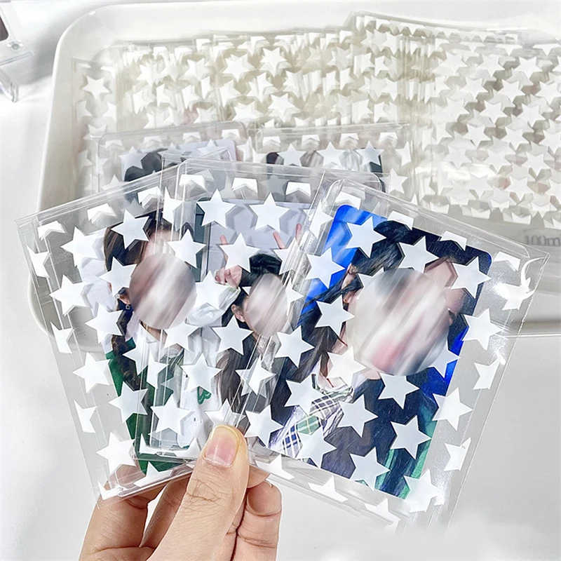 100pcs Kpop Clear Photo Cards Sleeves Photocard Holder Shinny Card Cover Protector Idol Cards Sleeves Photo Sleeves