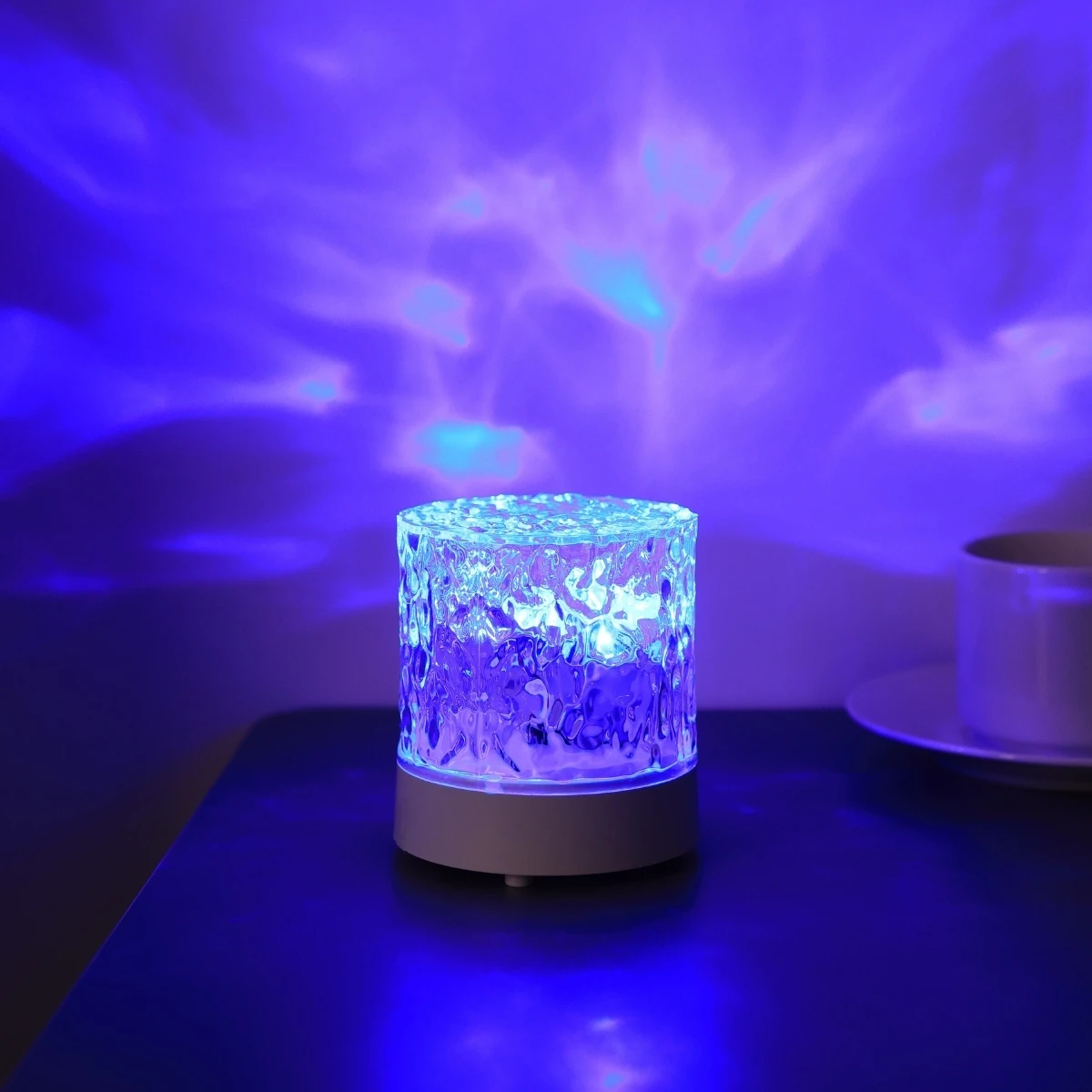 Quadratische Ozeanwellen-Projektionslampe, Farbwechselndes RGB-Nachtlicht, USB-Dekoratives Stimmungslicht für Schlafzimmer, Spielzimmer, Heimparty – Detail 3