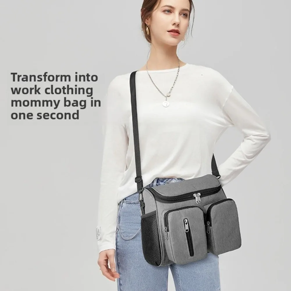 

Водонепроницаемая сумка на плечо для мамы, ткань Оксфорд, многофункциональная подвесная сумка для хранения коляски, большая вместимость с несколькими карманами
