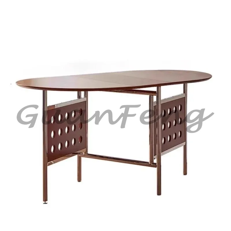 Antique Style Solid Cherry Wood Folding Table, Small Space Saving Household Table for Indoor Use