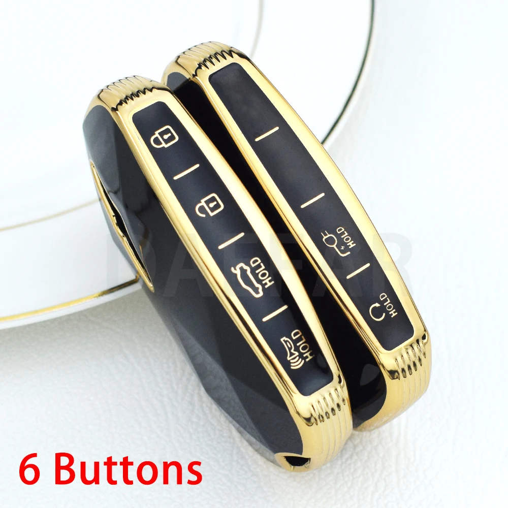 6 7 8 Buttons TPU Car Key Fob Case Key Shell for Hyundai Genesis GV60 G90 2022 2023 Car Key Cover Keychain Accessories