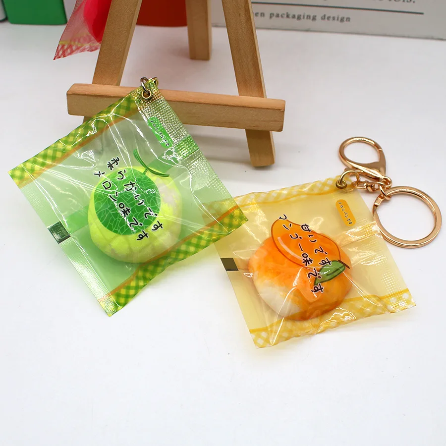 Cute Simulated Fruity Pineapple Bread PU Slow Rebound Toys Creative Soft Pinch Music Fidget Toy Keychain Backpack Pendant