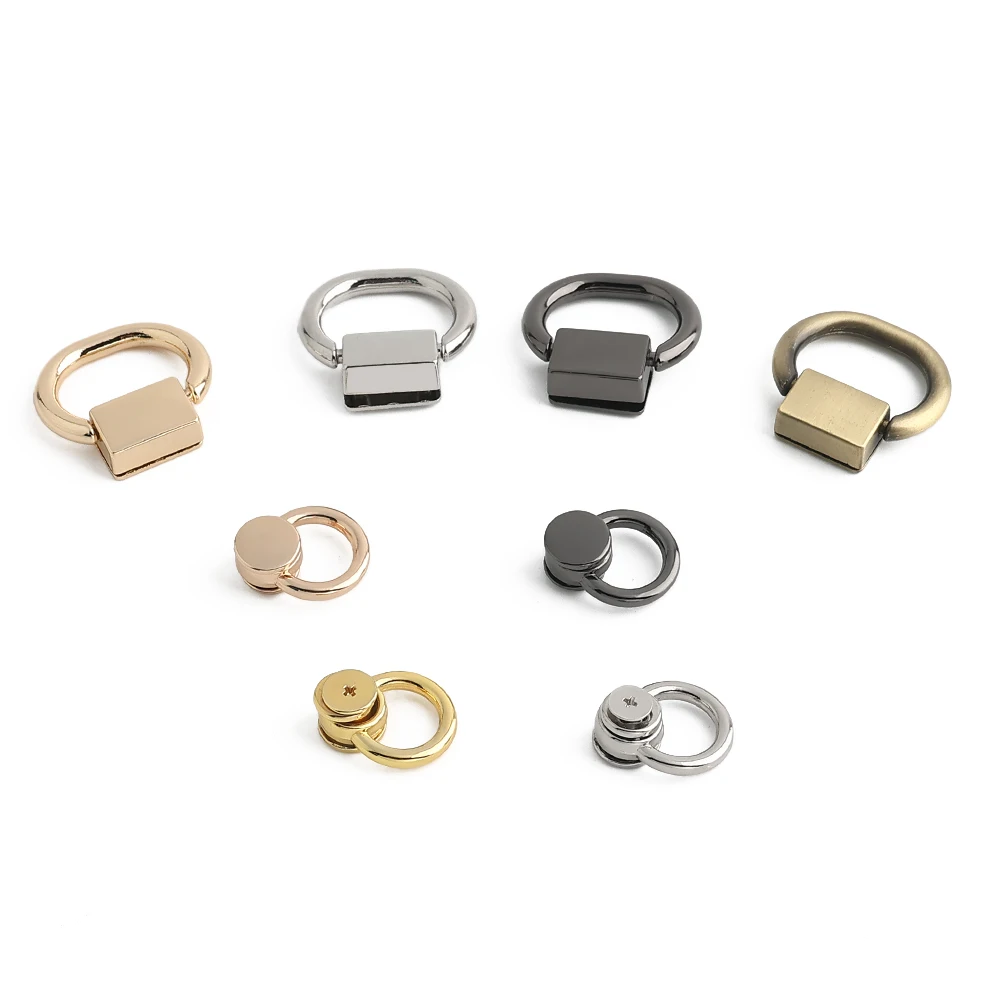 10/30/100PCS Metal Leaf Shape Bag Anchor D-ring For DIY Leather Shoulder Handbag Straps Hanger Hooks Connector Clips Accessories