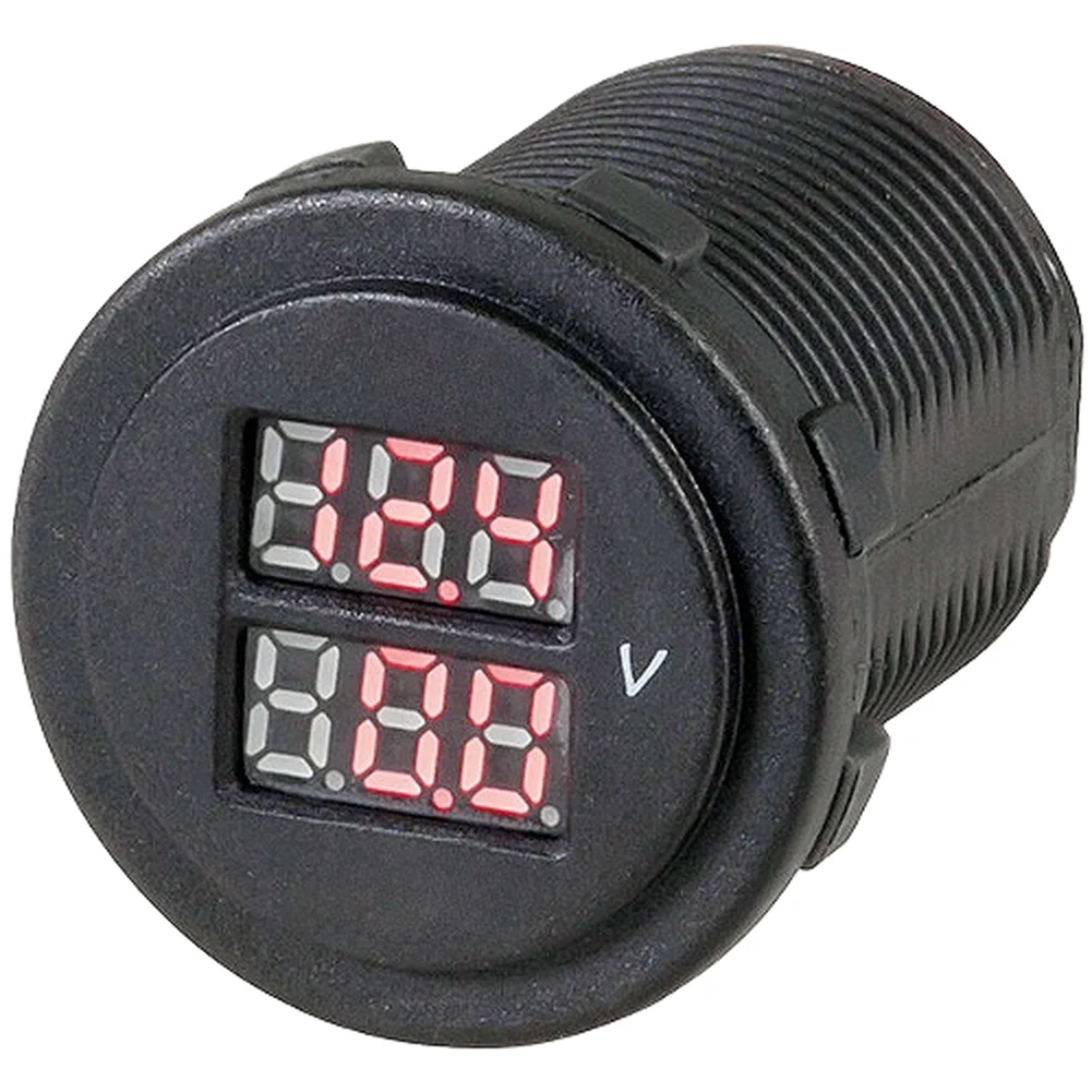 Flame-Retardant LED Voltmeter for 6-60V DC Applications in Cars Boats RVs Motorcycles and Off-Road Power Systems