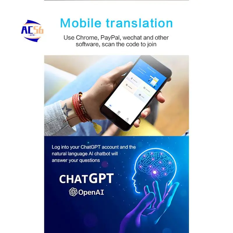

AC56-T21 Translator Device Support 138 Languages Intelligent Real-Time Translation Offline Translation Text Voice Translator