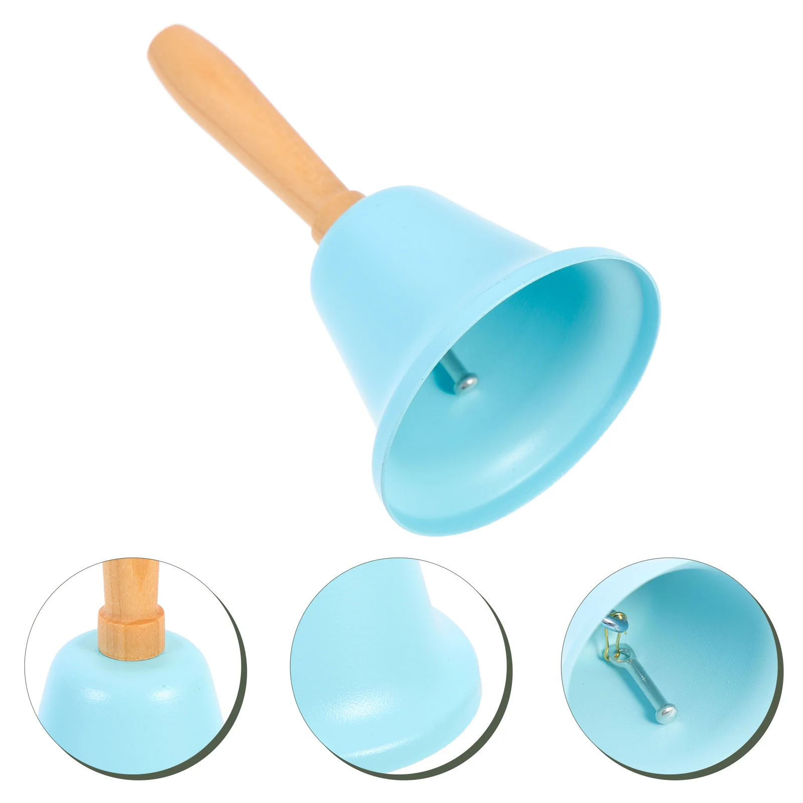 

Retro Decor Christmas Decorations Bell Wood Handle Wreath Call Blue Manual Restaurant Home Supplies Decorative Bar Elderly