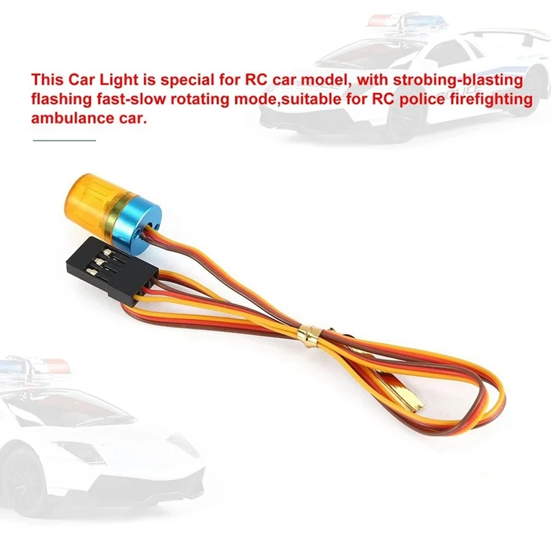 RC Car Engineering Light Spin Flicker Light For 1/10 RC Crawler 1/14 Tamiya Truck Dump Drift TRX4 TRX6 SCX10 Scania ,Yellow