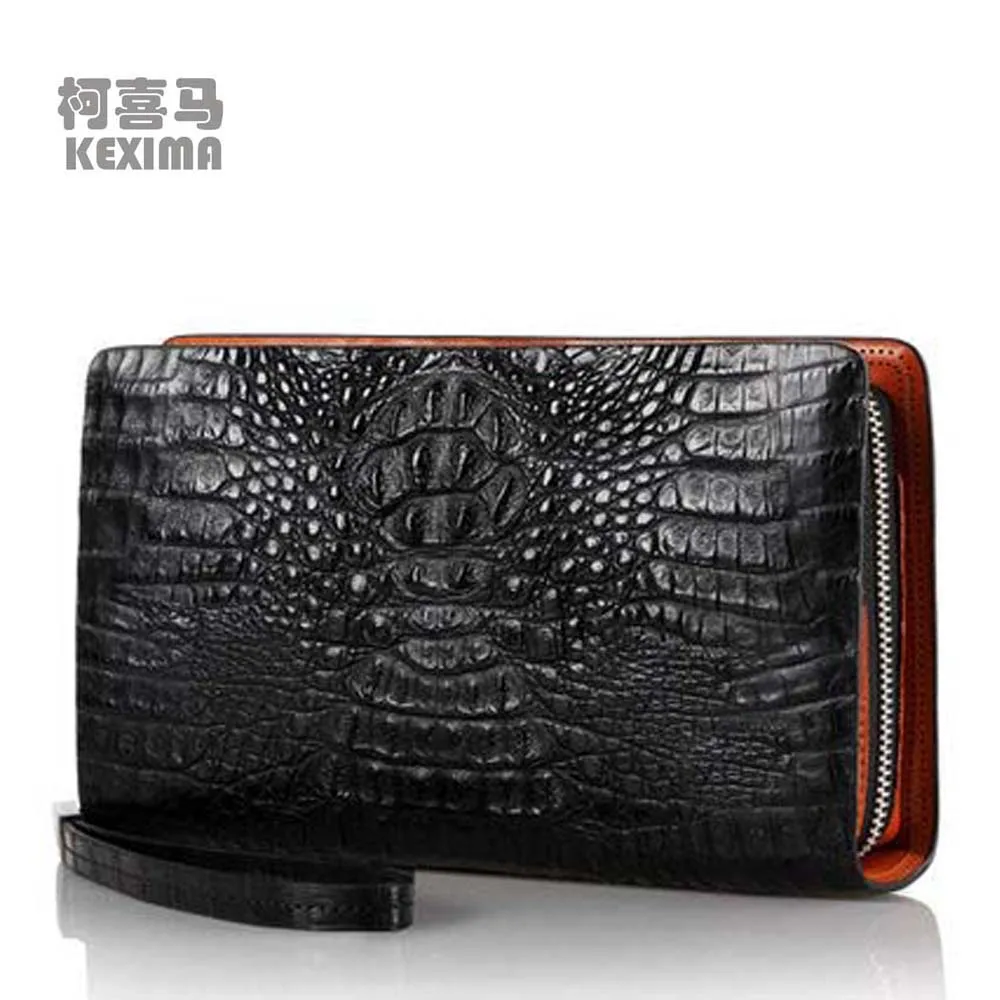 kadilaier New Thailand  Import  Crocodile skin  Handbag  Men clutch bag Leisure  Large capacity  Men  wallet men hand bag