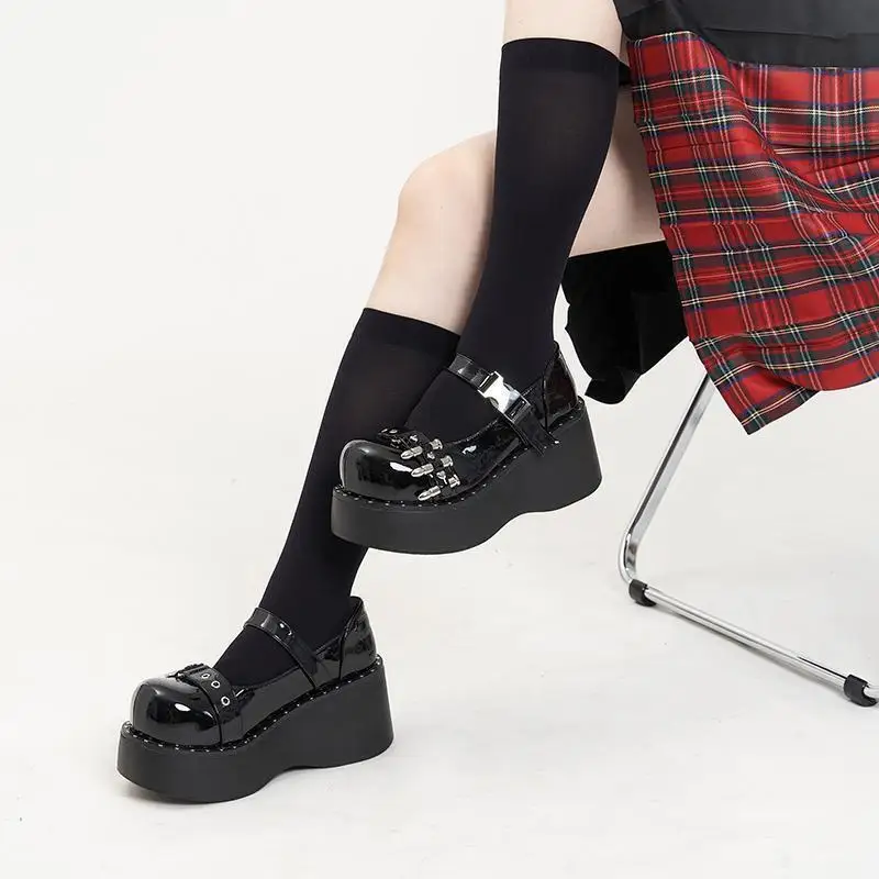 Girl Gothic Lolita Shoes Punk Thick Bottom Sponge Cake Shoes Round Head Sweet Cool Millennium Spicy Girl Shoes Platform Shoes