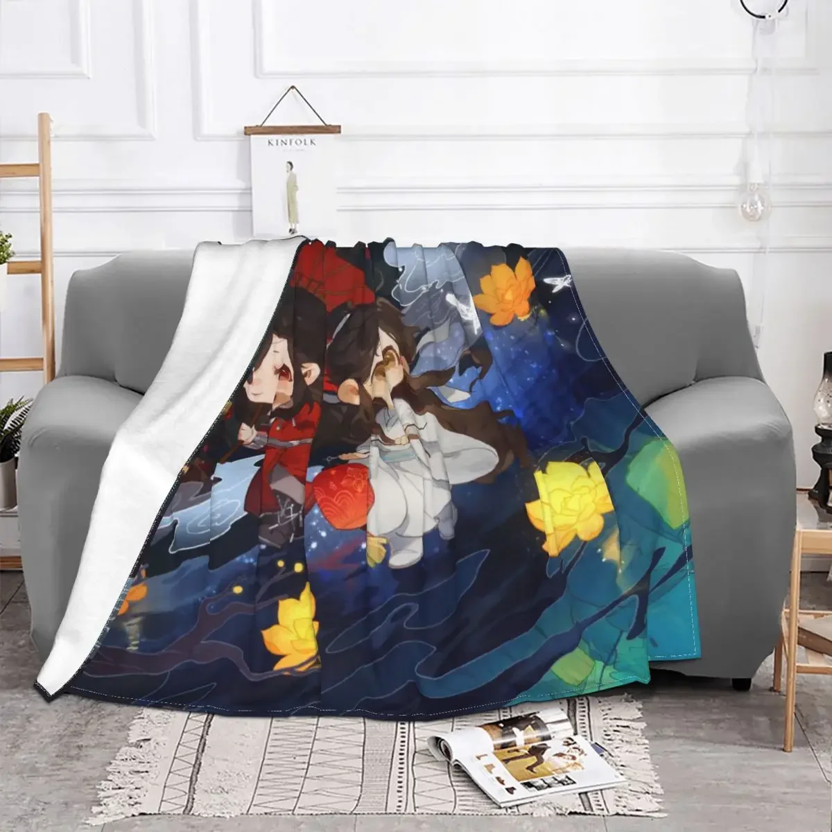 Tian Guan Ci Fu Anime Blanket Warm Cozy All-Season Comfort Camping Blankets Luxury Bedding Sofa