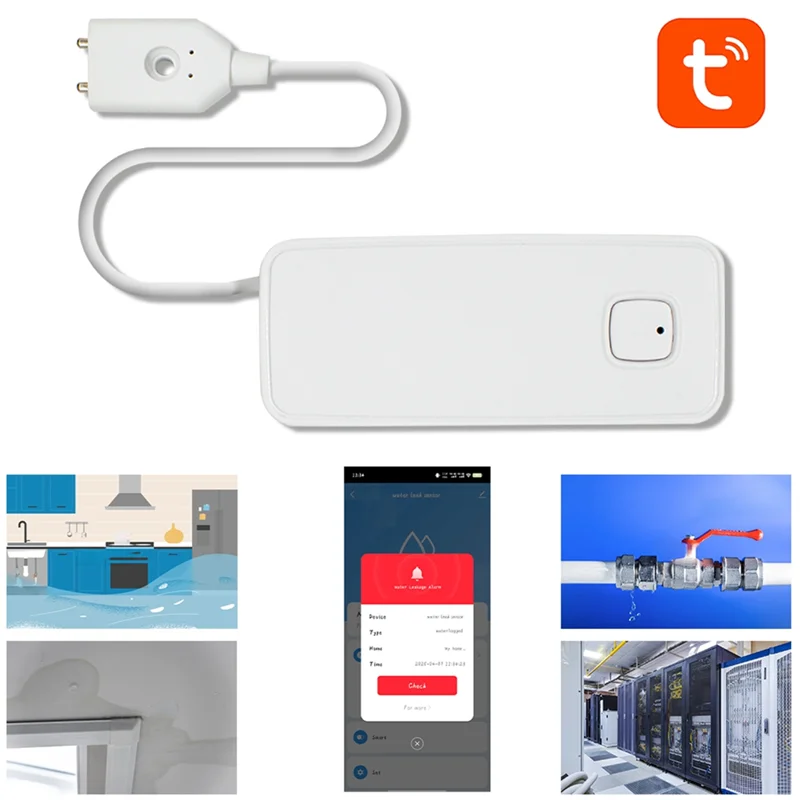 M09K สําหรับ Alexa Wifi น้ํารั่ว Detection Alarm เครื่องตรวจจับ Tuya สวิทช์น้ํารั่ว Sensor Voice Controller Google Home