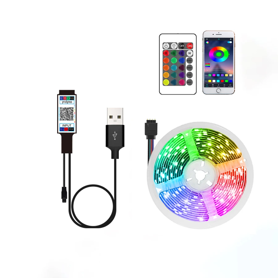 Taśma LED DC 5V 5050 USB Bluetooth elastyczna taśma gra komputerowa ekran RGB wstążka 1-5M dekoracja podświetlenie TV