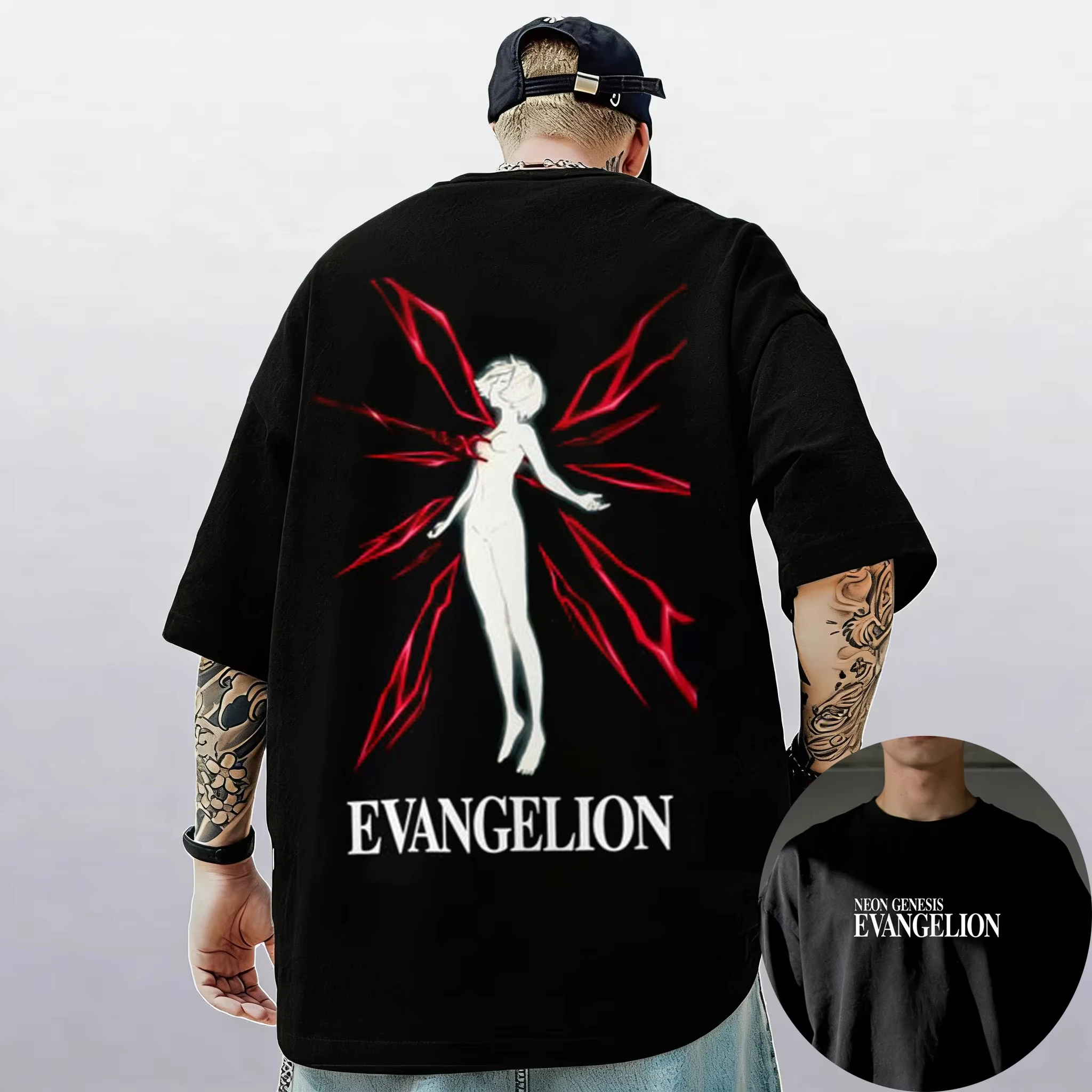 

Neon Genesis Evangelion End of Eva Eye Classic Style Short Sleeve T-shirt Unisex Men Women 2026 Summer Parent-Child Cotton Tee