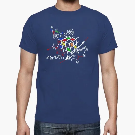 Funny Rubik Outline Mathematical Formula T Shirt New 100% Cotton Short Sleeve O-Neck T-shirt Casual Mens Top