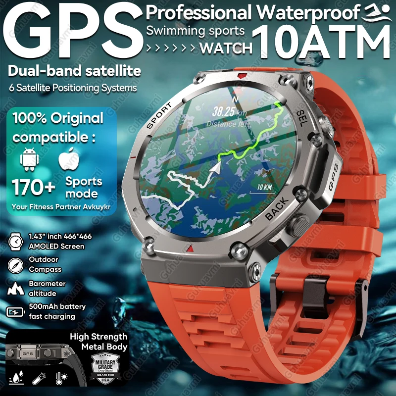 

T-Rex Ultra SmartWatch for Men Dual-Band GPS&Compass 10ATM Water Resistance Military Grade Outdoor Fitness Smartwatch For Xiaomi