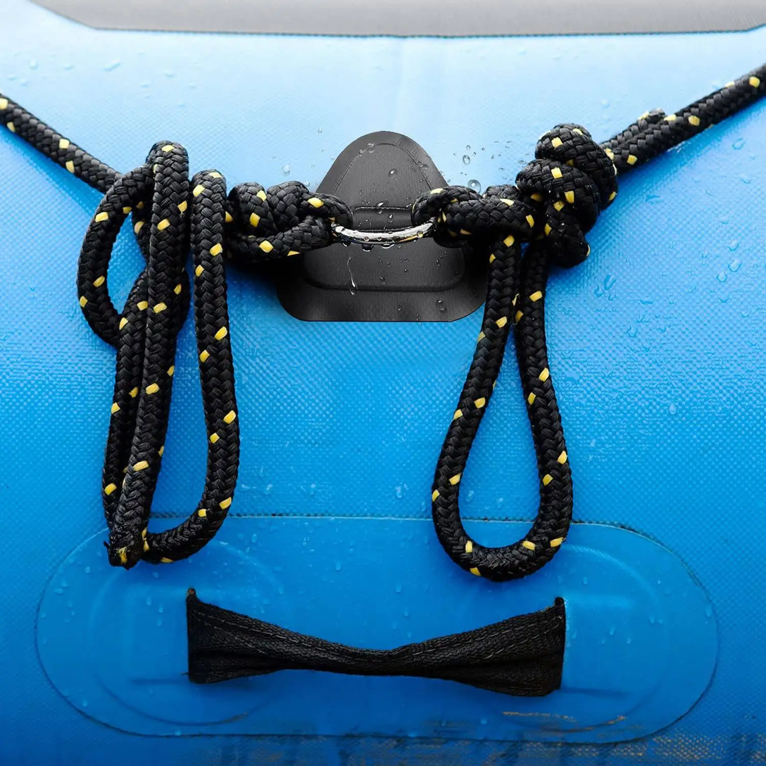 6Pack D-Ring Patch for Inflatable Boat Kayak Dinghy SUPs D-Ring PVC Patch Canoe Rafting Accessories Black