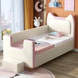 Bonito e moderno crianças cama quadro colchão branco crianças cama bebê princesa cama infantil móveis de quarto