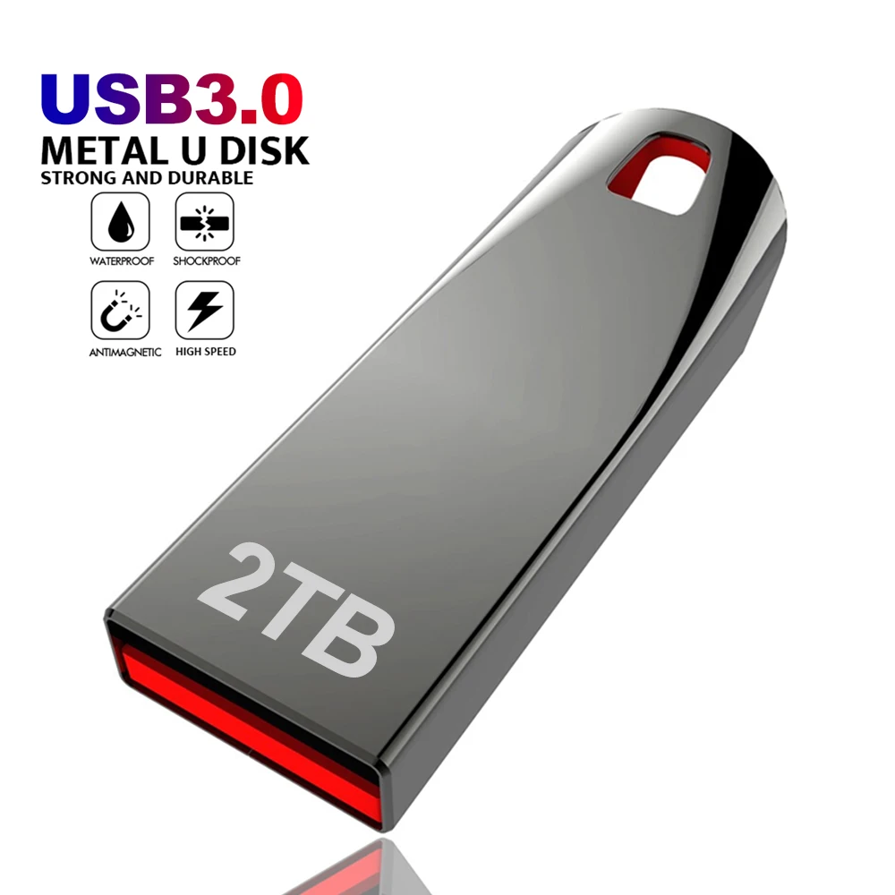 Clé USB 3.0 en métal haute vitesse, clé USB, clé USB, 2 To, 1 To, livraison gratuite