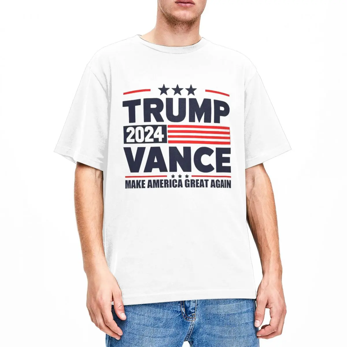 Trump J D Vance Accessories Shirts for Men Women Trump Vice President 100% Cotton Tees O Neck Short Sleeve All Seasons Cloth