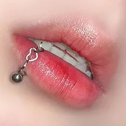 Fashion Punk Trendy Heart Labret Lip Ring Horseshoe Rings Titanium Steel Non-piercing Lip Clip Cuff Body Piercing Jewelry