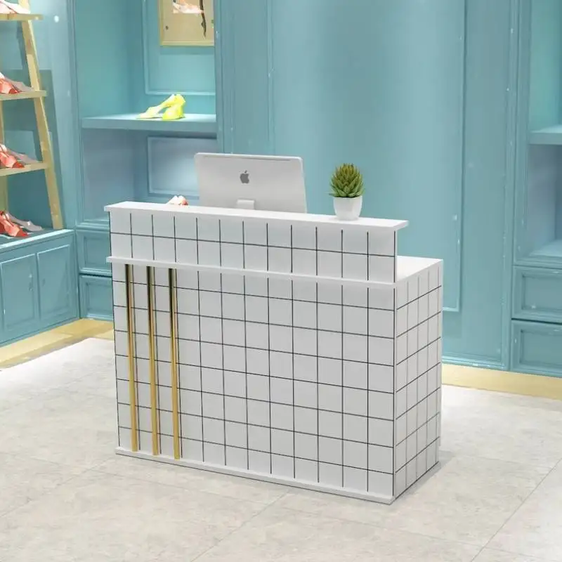 Banchi reception vintage di design Cassetti vintage Banchi reception classici di lusso Mobili reception moderni in legno bianco Mostrador