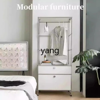 LH medieval module combined home wardrobe bedroom multi-functional simple floor hanging wardrobe