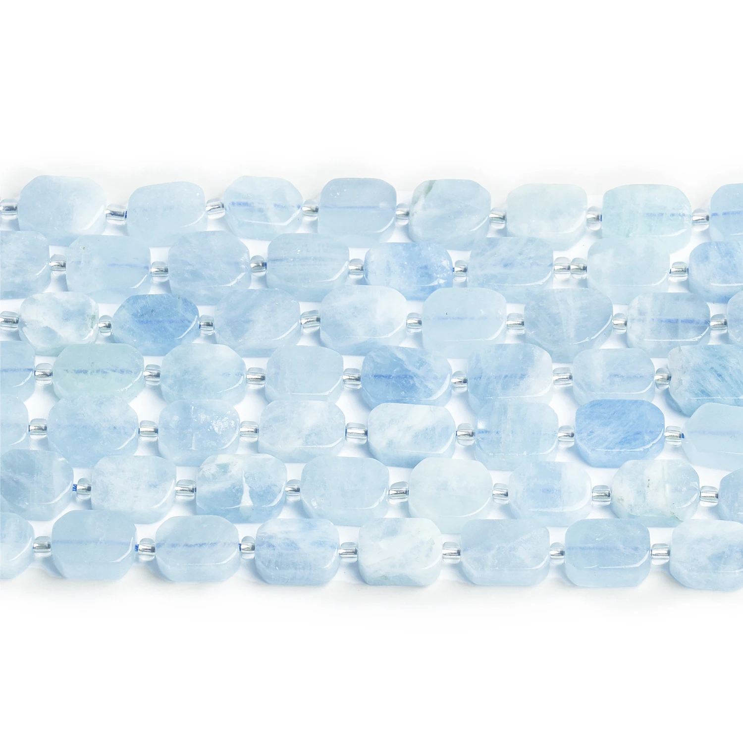 Natural Aquamarine Beads 8x12mm Rectangle Shape Beads for Jewelry Making Diy Bracelet Necklace Beading Accessories